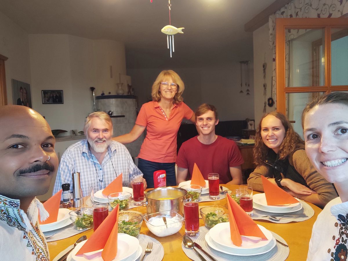 Avec toute la famille: Sepp, Erni, Andreas et Katharina