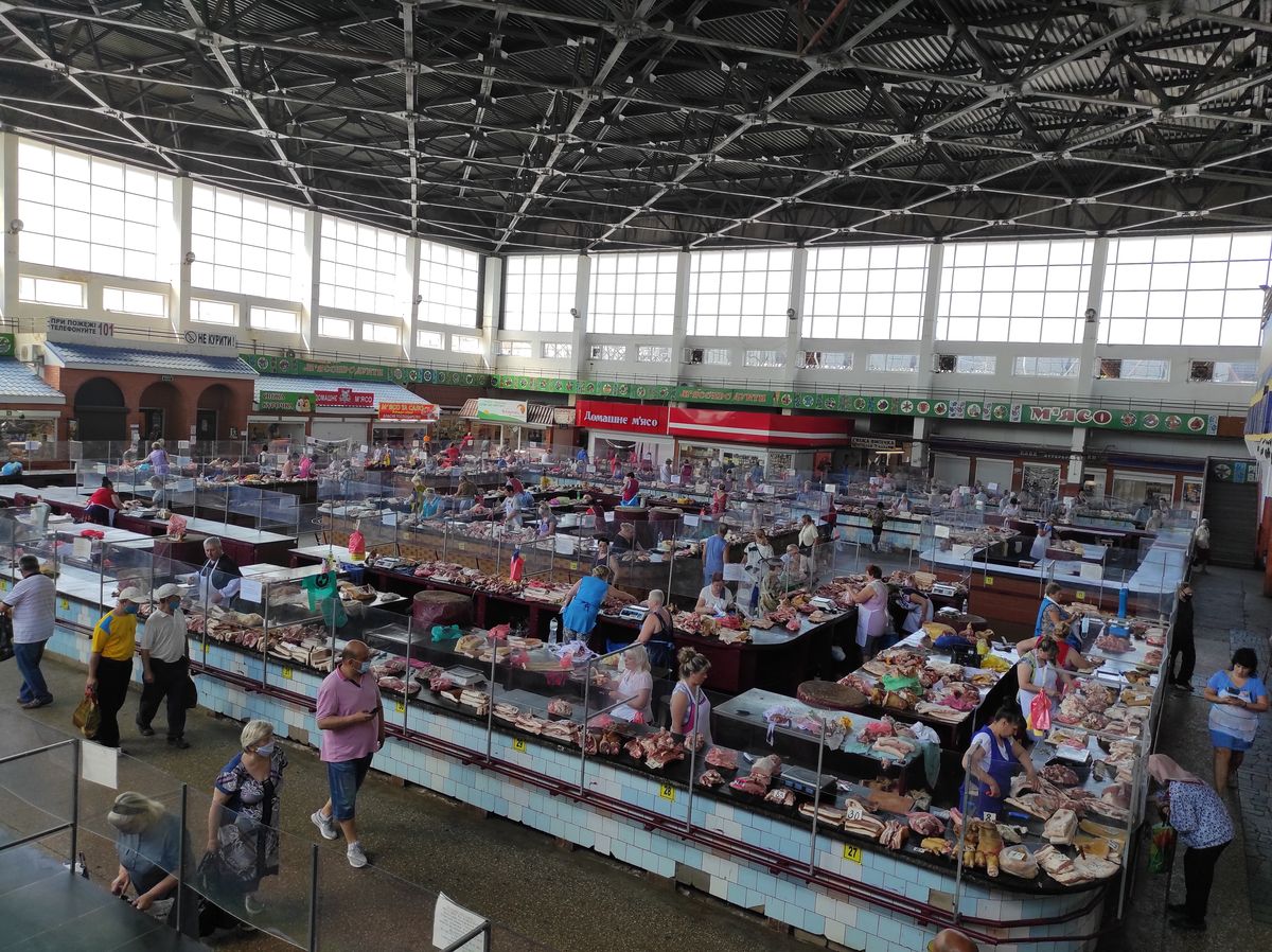 Le marché de viandes de Jytomir