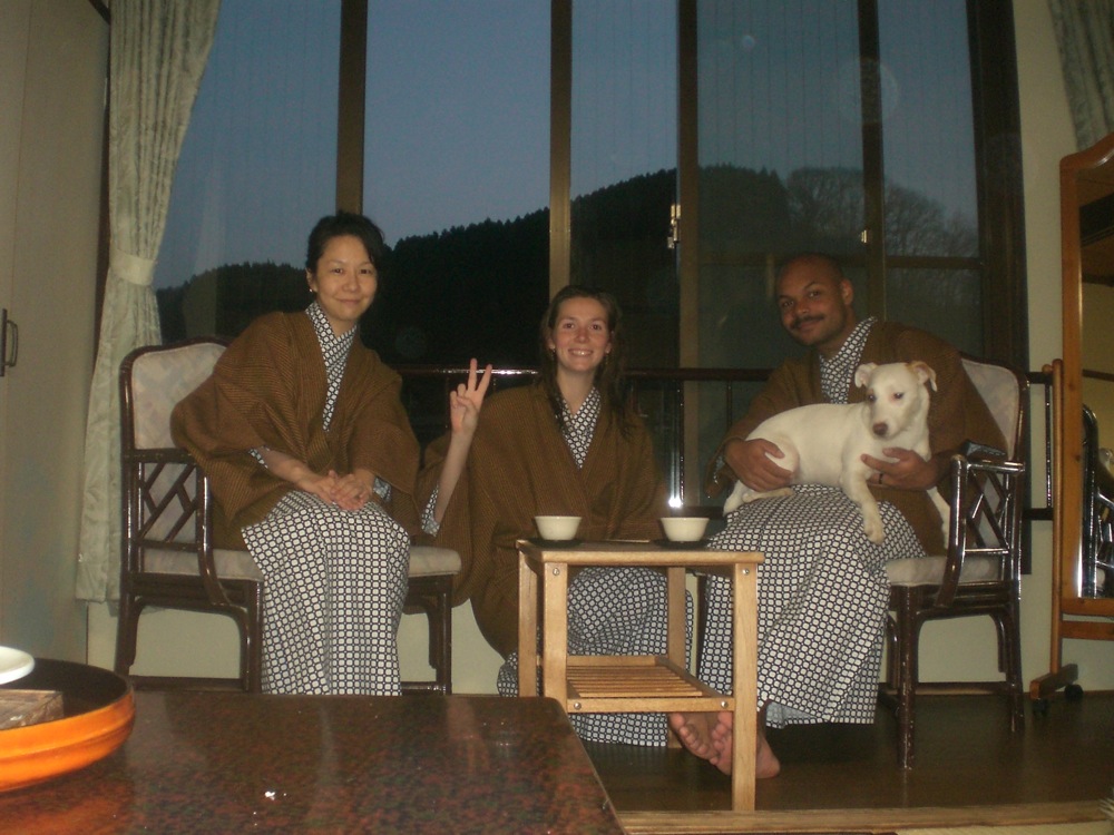 Ryokan: Après le bain, nous revêtons nos yukata pour aller manger