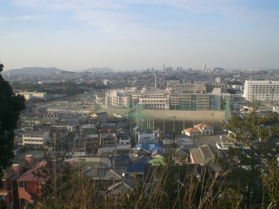 Vue sur notre quartier Jonan à Fukuoka depuis 'notre' montagne!