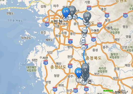 Daejeon-Seoul: 228km